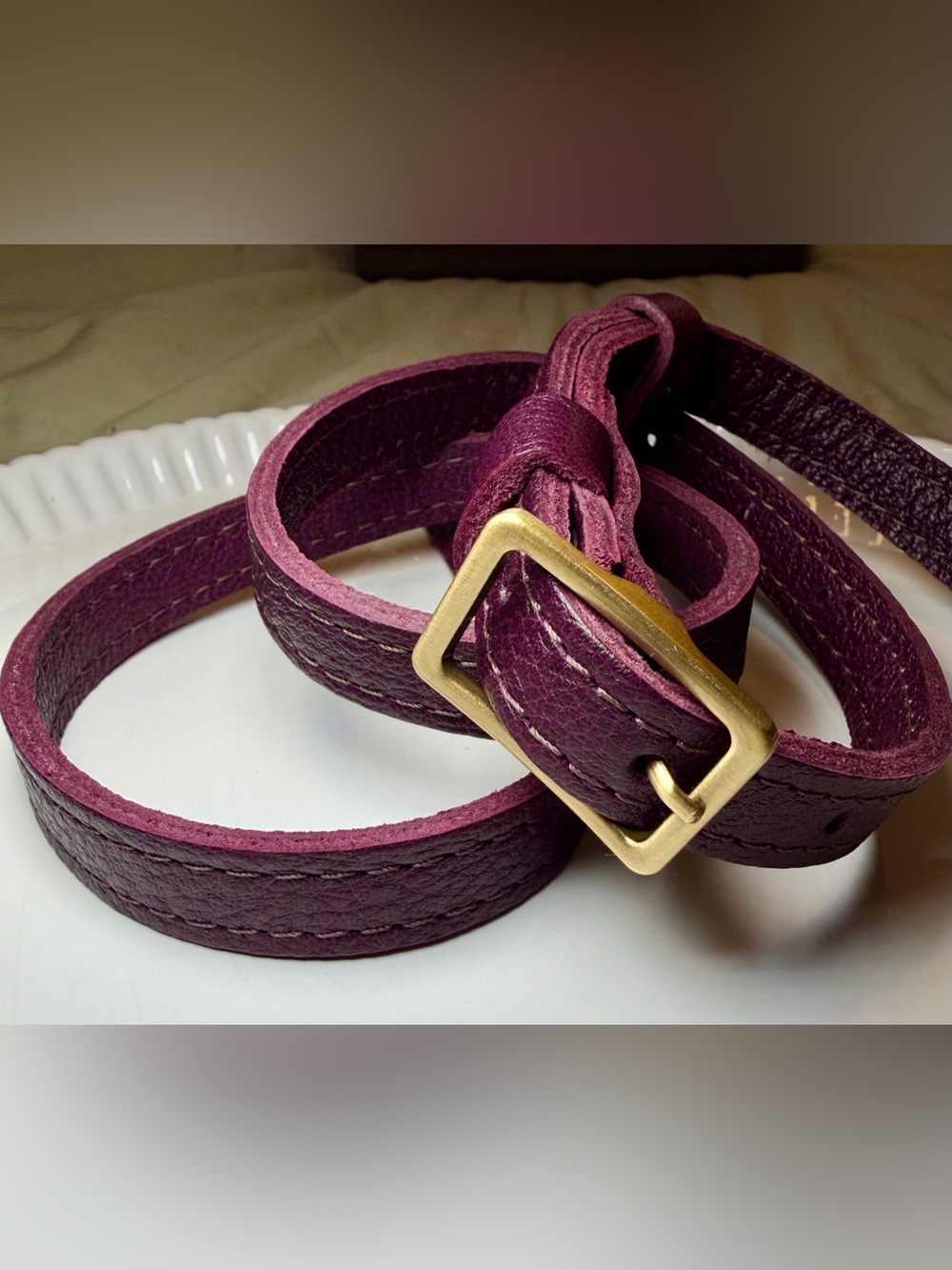 💜Portland Leather Plum Crossbody Strap💜
